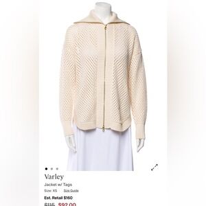 Varley Ivory Knit Zip-Up Jacket. XS